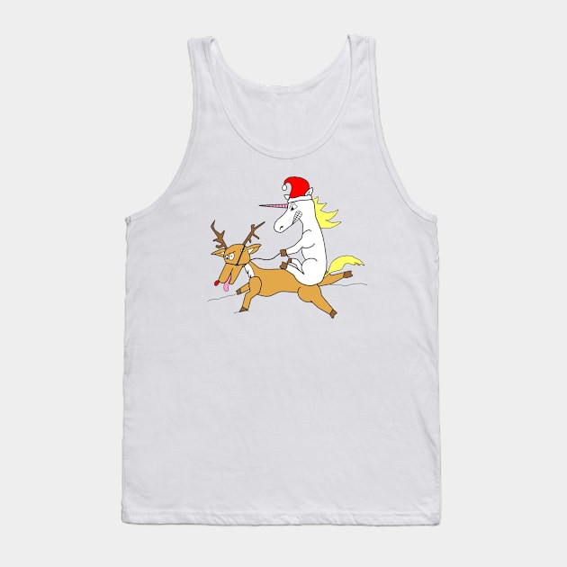 Unicorn Santa Tank Top by GreysonCole